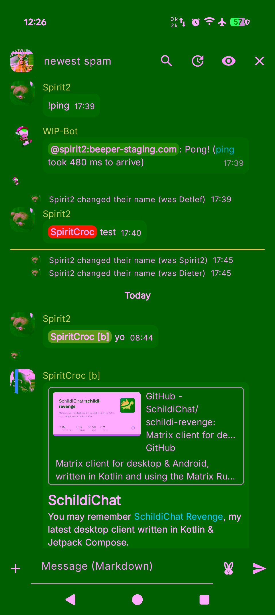 Screenshot from SchildiChat