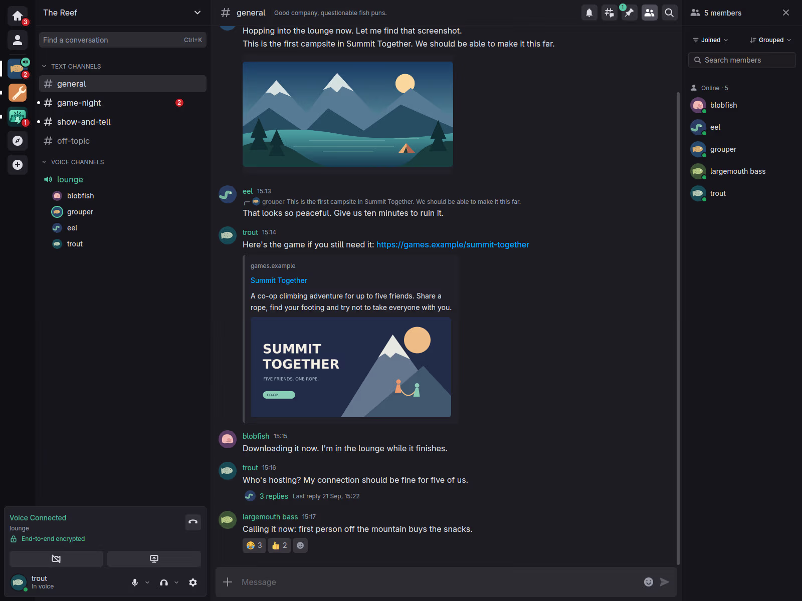 Screenshot of the Rabble user interface